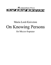 On Knowing Persons Vocal Solo & Collections sheet music cover